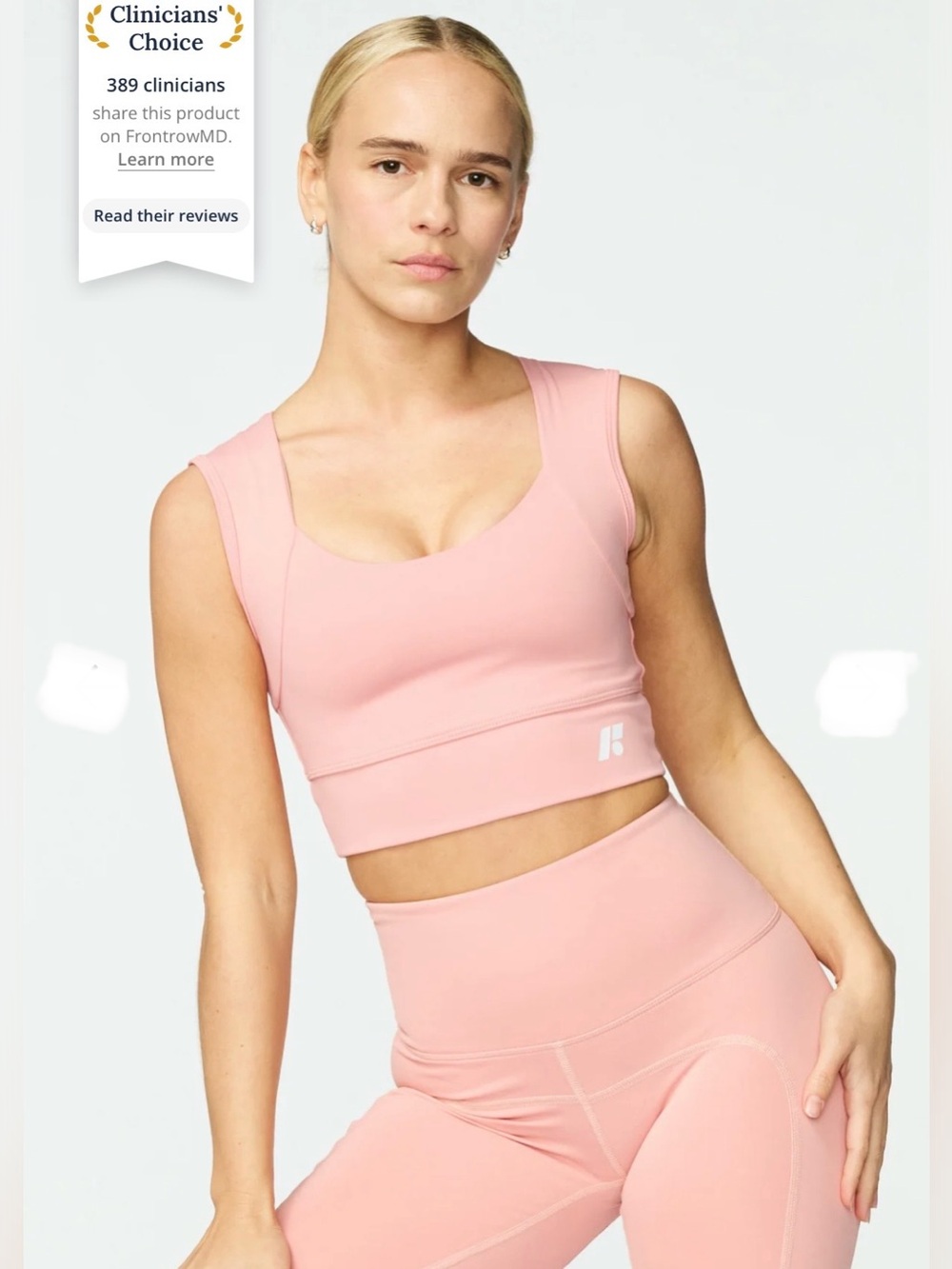 Forme Power Bra, Posture Correcting Active Sports Bra, Rose Pink, Medium